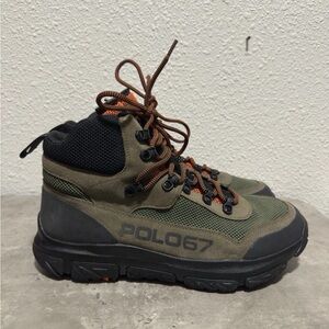 POLO RALPH LAUREN Men's Adventure 300 Mid Suede Boots Black Green Size 12 NEW